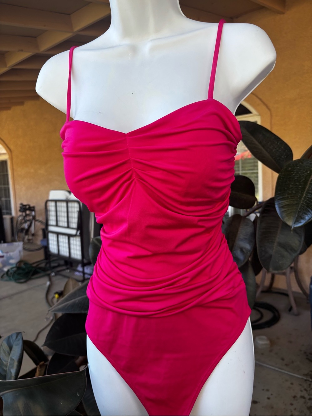 Express pink stretchy body suit